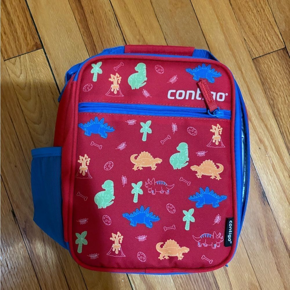 Contigo Red Kids Lunch Bag with Dinosaur Design